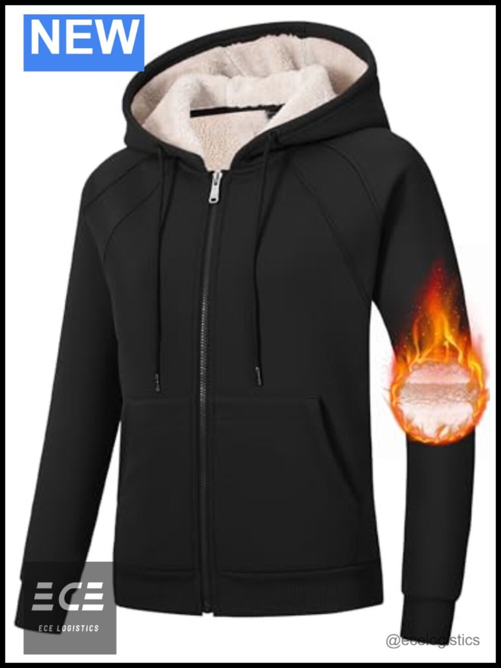 MoFiz Women's Fleece Lined Zip Up Hoodie Sherpa Winter Jacket